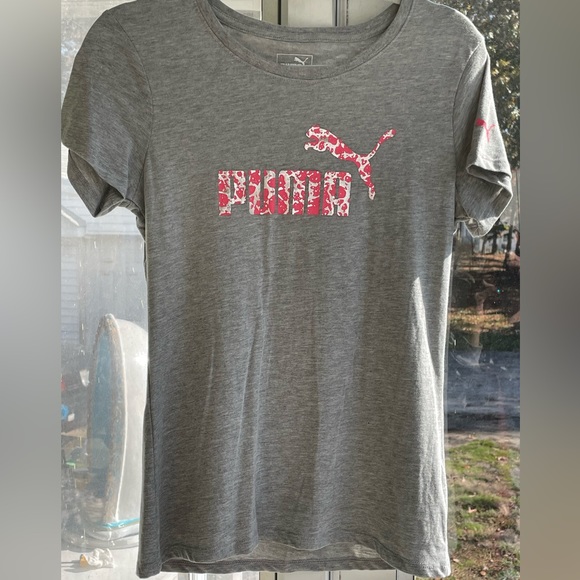 Puma szS Ladies Grey T-Shirt with Silver & Pink Logo on front - Picture 1 of 10